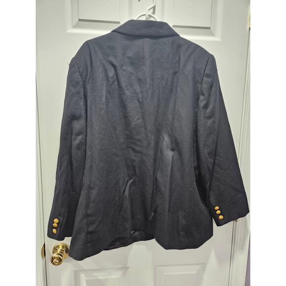 Vintage Giorgio Sant’Angelo Black Wool Blazer Gold Crest Buttons Women’s 22 - Picture 6 of 8